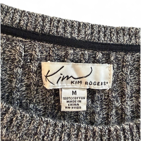 Kim Rogers Women’s 100% Cotton Charcoal Crewneck Knit Sweater in Size Medium - Picture 7 of 7